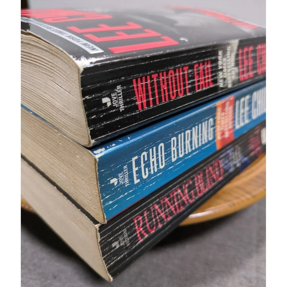 Early Jove Edition VTG Reacher Lee Child Running Blind Echo Burning Without Fail